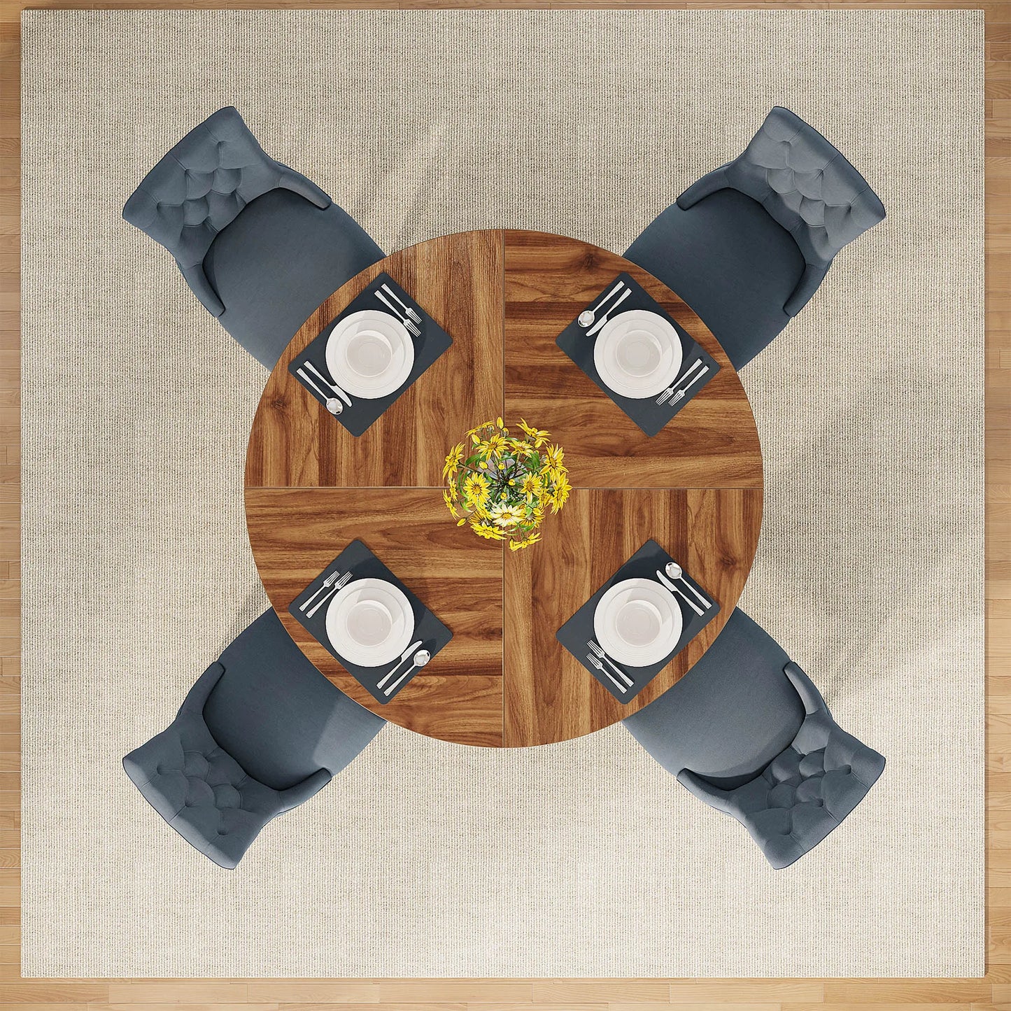 Tribesigns Round Dining Table for Cozy Gatherings and Meals