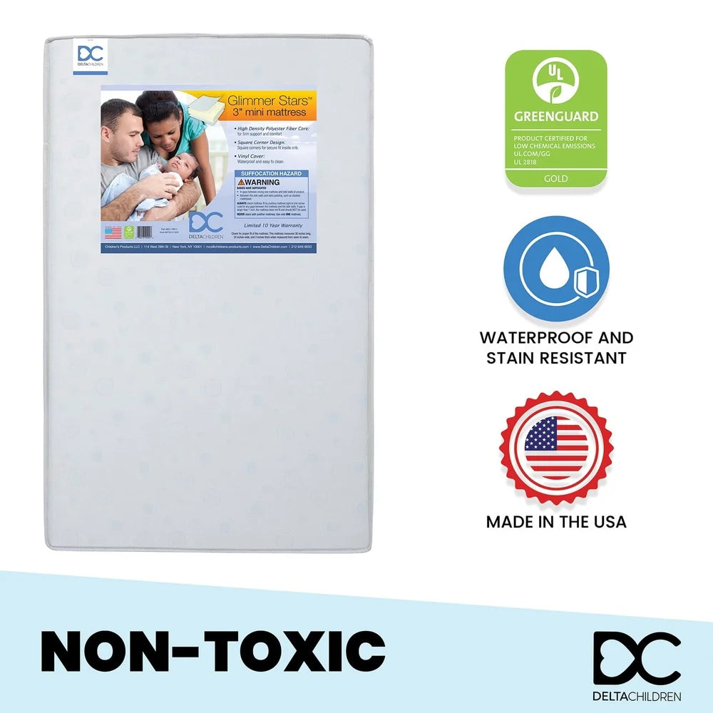 XMSJ Mini Portable Baby Crib Mattress Dual Sided Safe Fit