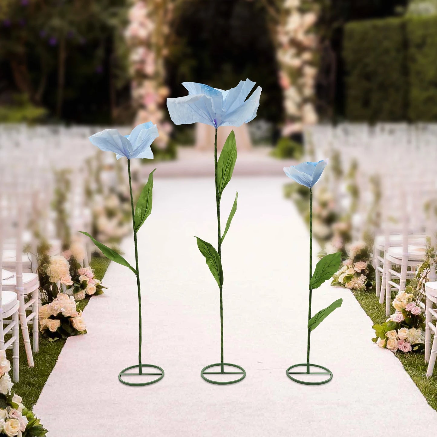 180cm Large Artificial Flowers Floral Decoration for Wedding Birthday Party Banquet Background Arrangements Blue/Champagne