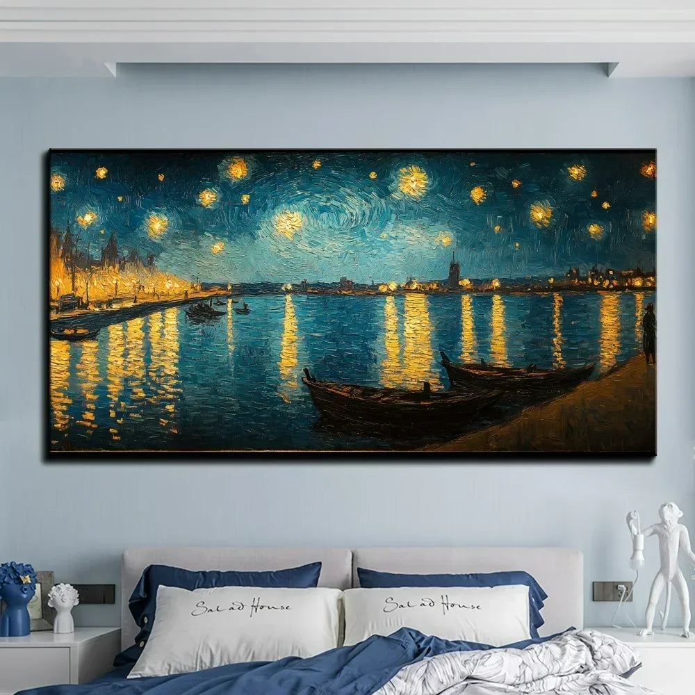 Van Gogh Starry Sky Oil Painting Impressionist Canvas Print