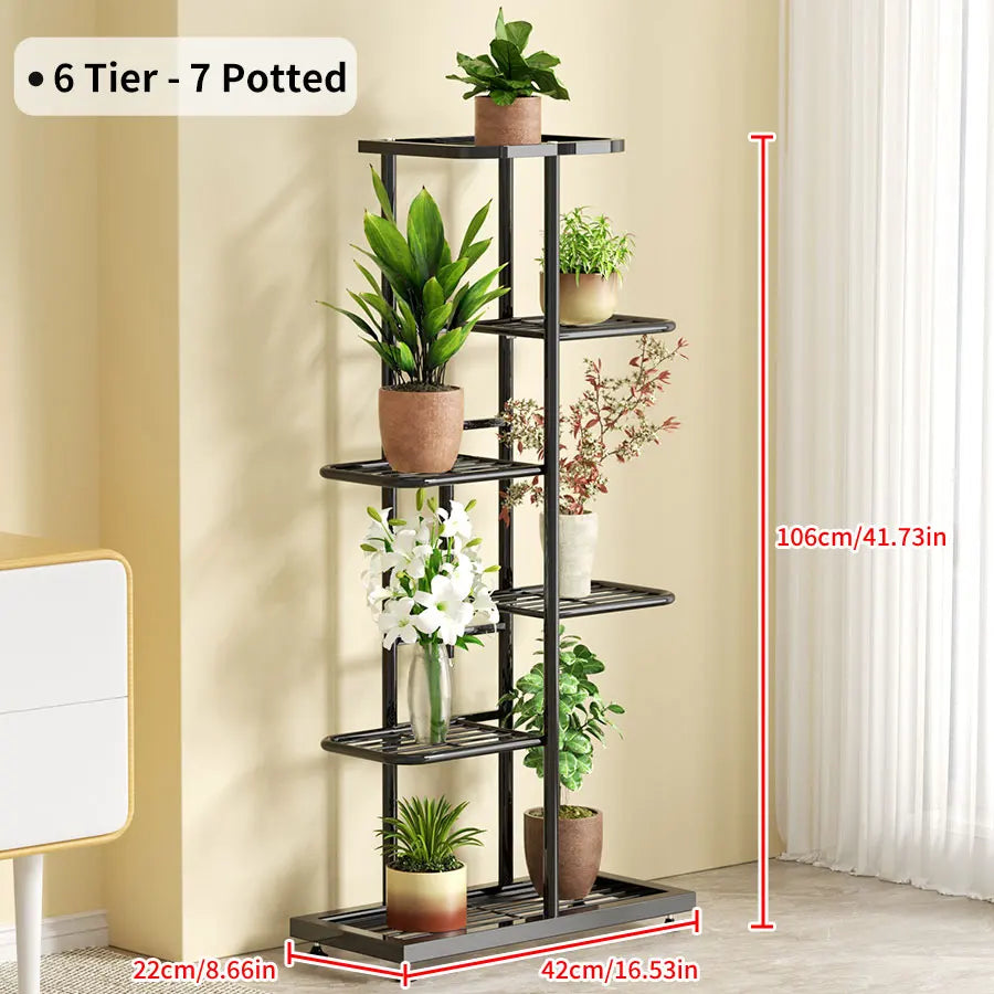 Elegant Metal Flower Stand Rack for Home and Garden Storage