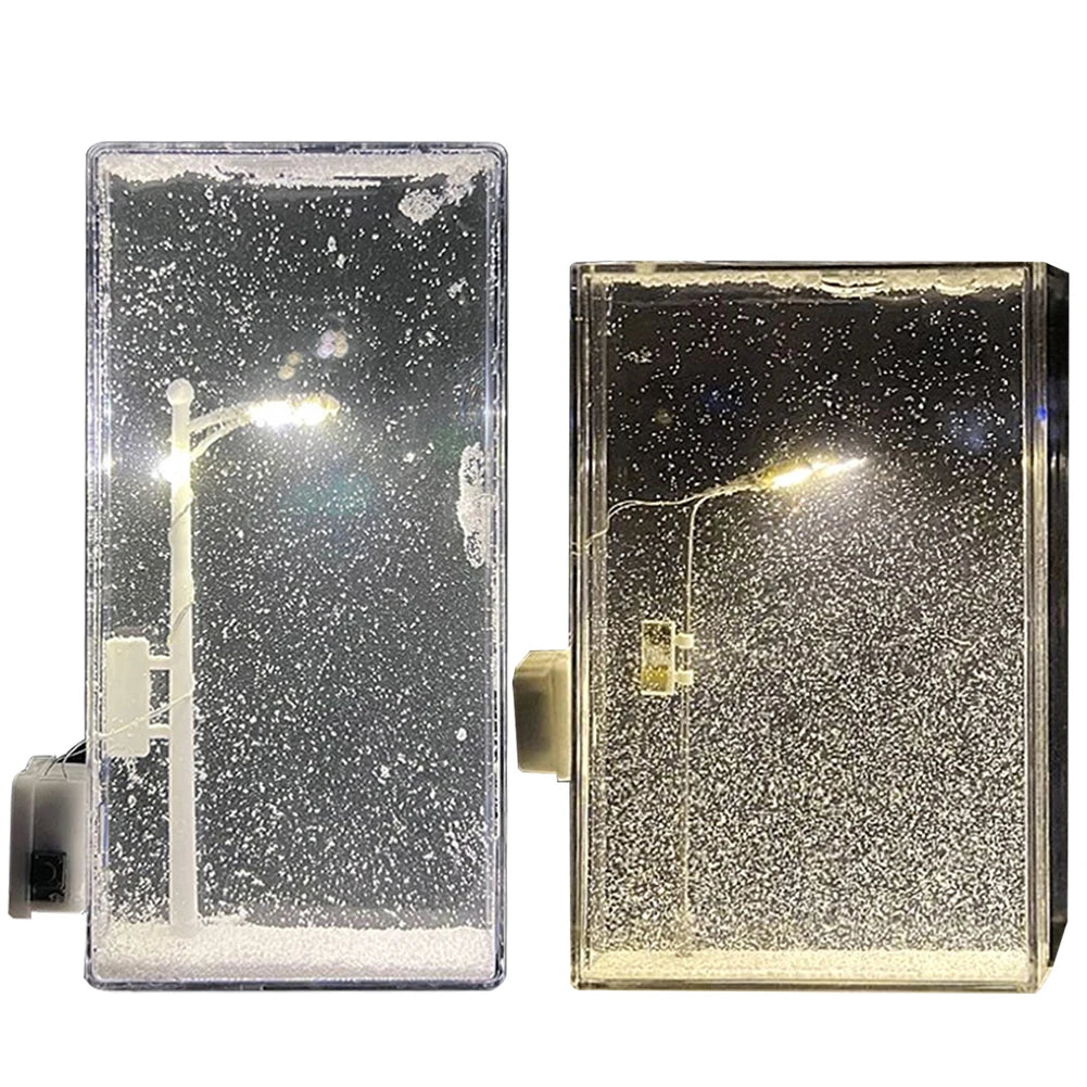 Christmas Night Light Street Lamps Christmas Crafts Snowy Night Lamp Decor Street Light Snow Simulation Kids Physics Science Toy