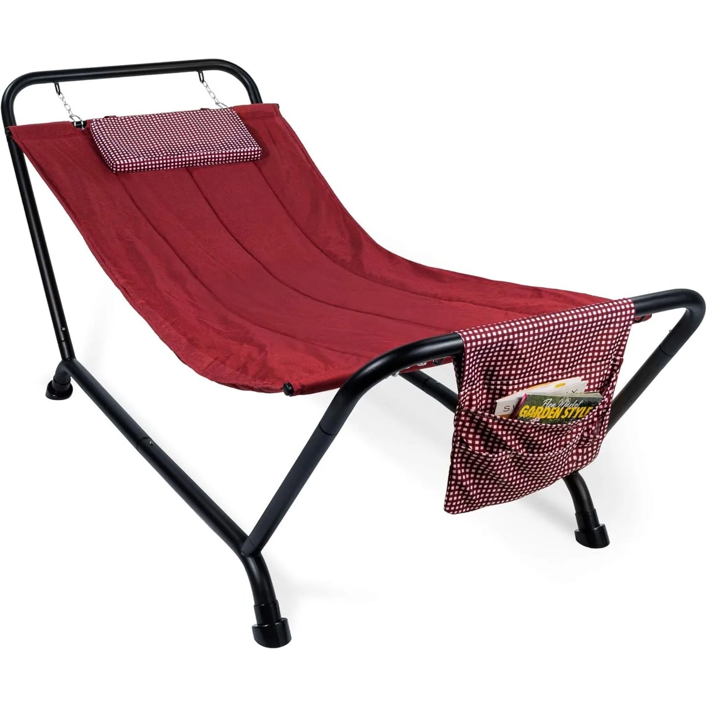 Outdoor Hammock Bed with Stand for Patio Backyard Garden Poolside w Weather Resistant Polyester  500LB Weight Capacity