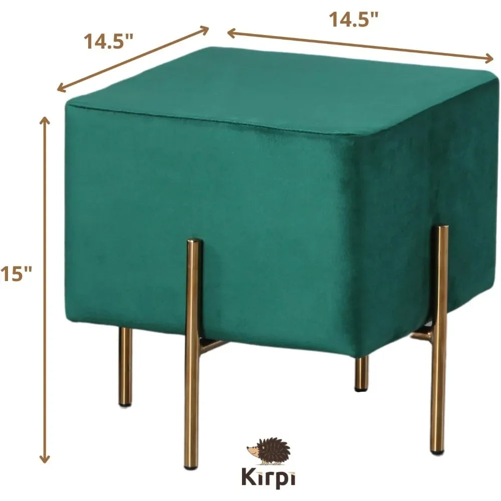 Huanzhuang Velvet Ottoman Stool Modern Vanity Foot Rest