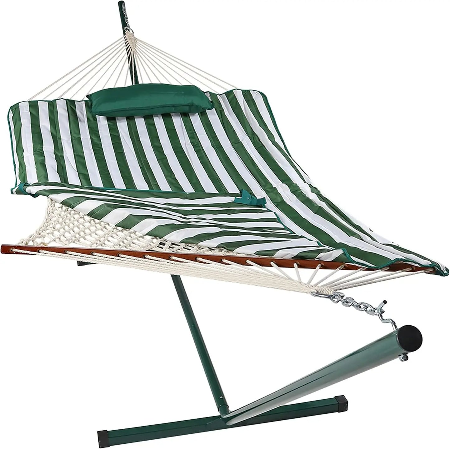 Rope Hammock with 12-Foot Stand and Hammock Pad - 275-Pound Capacity