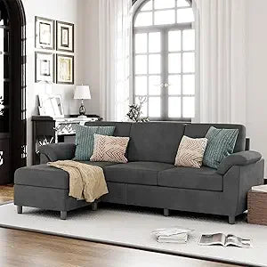 Modern Convertible Sectional Sofa Couch with Removable Pillows