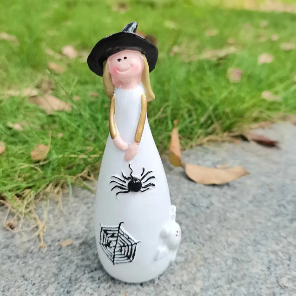 1/3pcs Halloween Witch Figurines And Statues Home Decor Resin Witches Cute Elf Sculpture