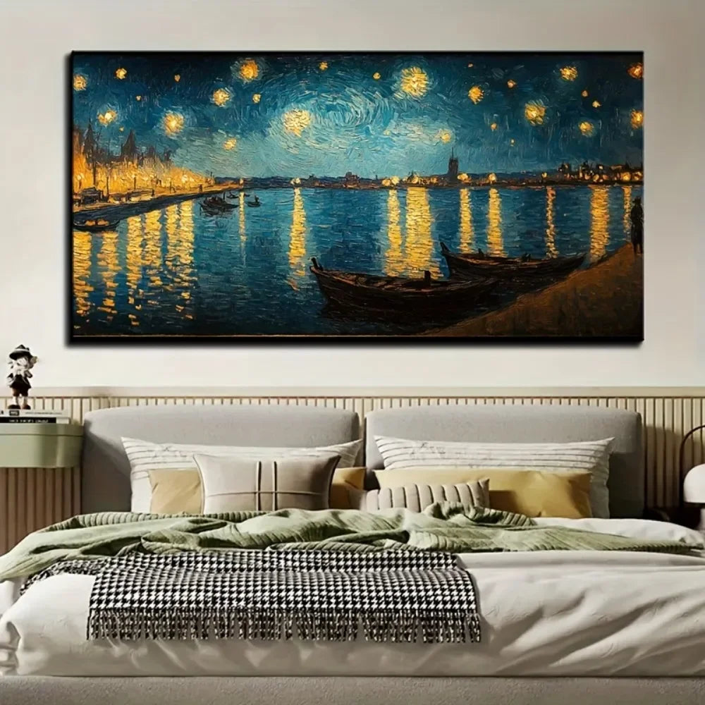 Van Gogh Starry Sky Oil Painting Impressionist Canvas Print