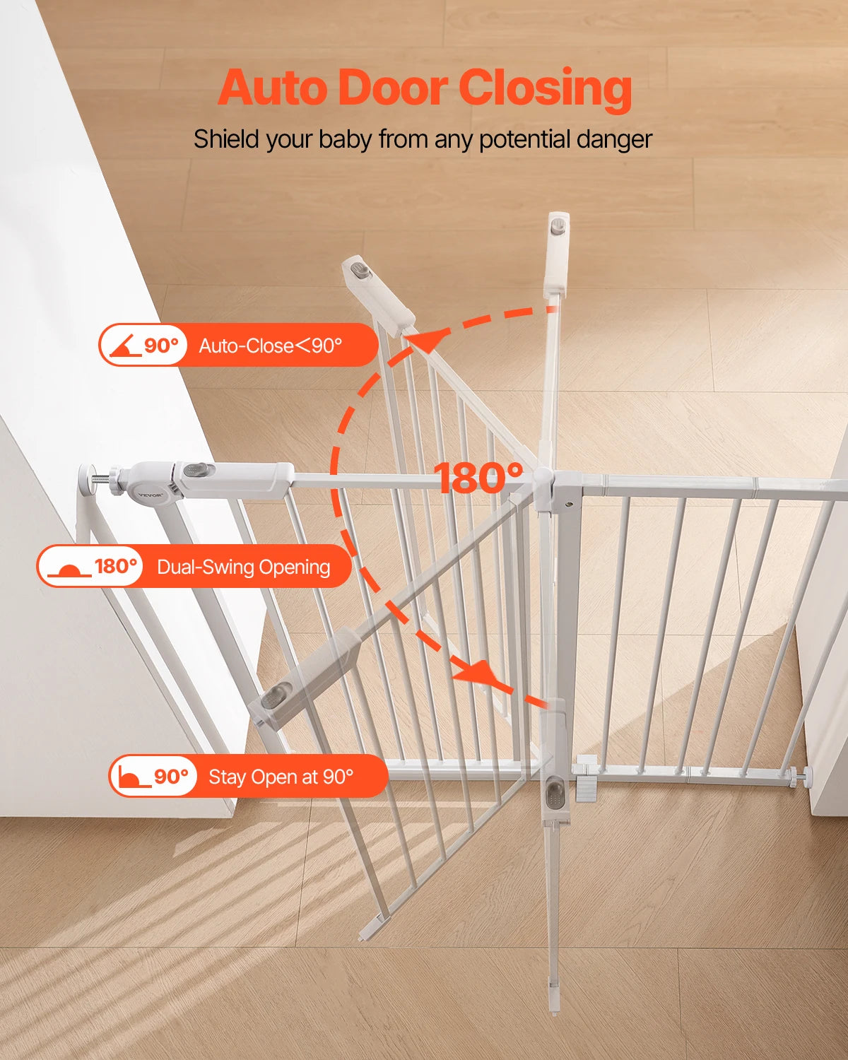 SucceBuy Baby Gate Walk Through Pressure Mount For Doorways