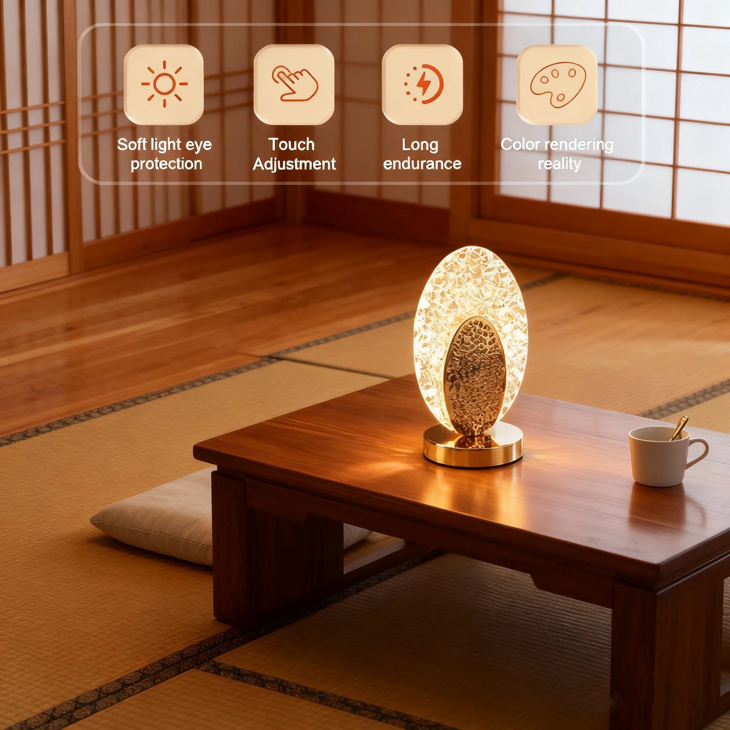 Exquisite Desk Lamp, High-end Night Light For The Bedside In The Bedroom, Mood Light For The Living Room, Simple Touch Dimming