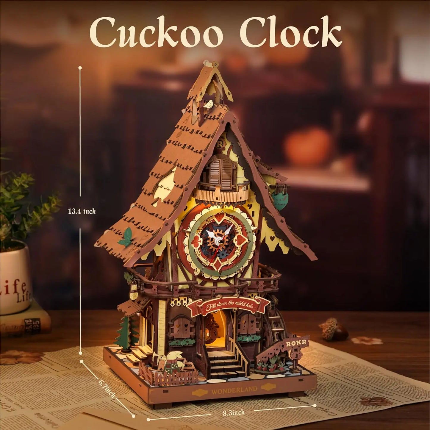 Robotime Rokr 3D Cuckoo Clock Kit With Working Bird