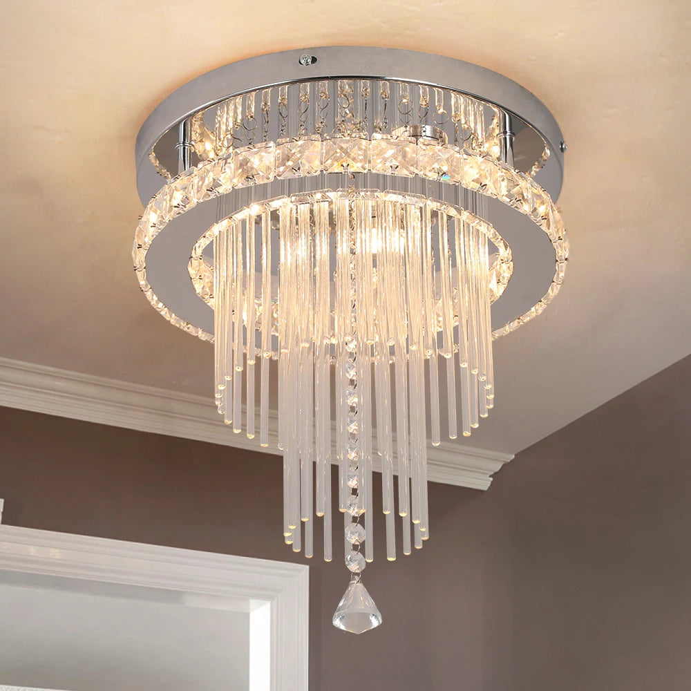 Drop Crystal Pendant Light Led Chandelier Living Dining Room Ceiling Lamp Dining Room Plafon Indoor Hanging Light Lustre Bedroom