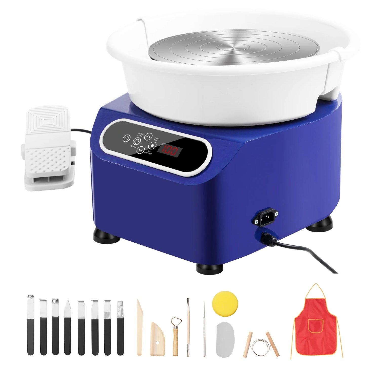 SucceBuy Pottery Wheel 11 inch Pottery Forming 450W Electric Wheel for Pottery Direct Drive Ceramic Wheel for DIY Art Craft Blue