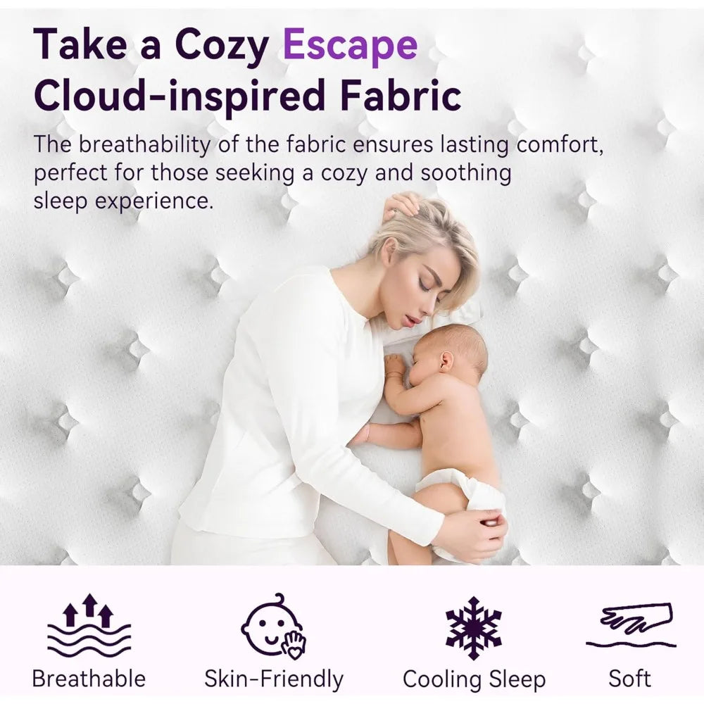 ZHUOTING Hybrid Mattress In Box Gel Memory Foam CertiPURUS