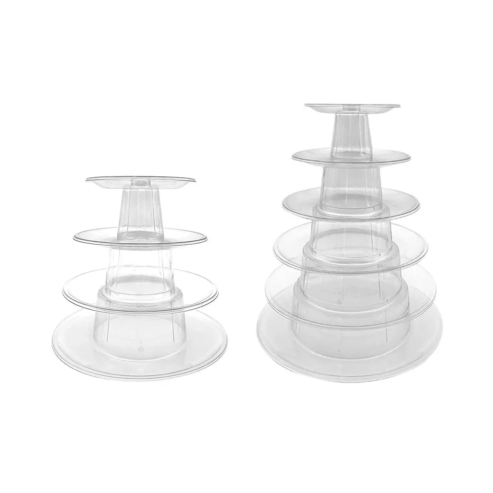 4/6 Tiers Transparent Wedding Dessert Support Tabletop Display Storage Shelf for Birthday Parties Fondant Cake Candies Muffins