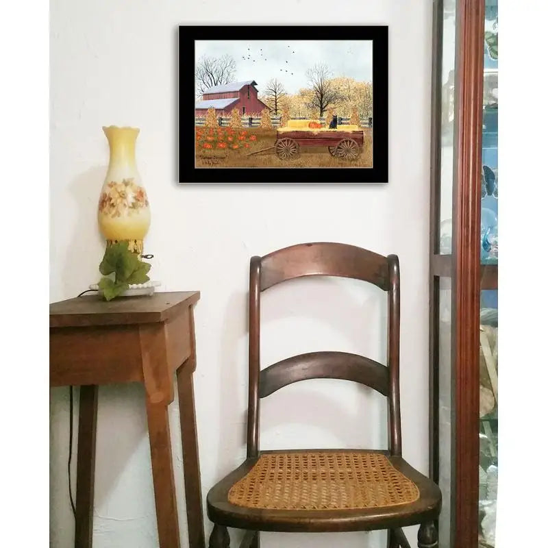 Autumn Blessings Framed Print - Ready to Hang, Black Framing, Seasonal Wall Art