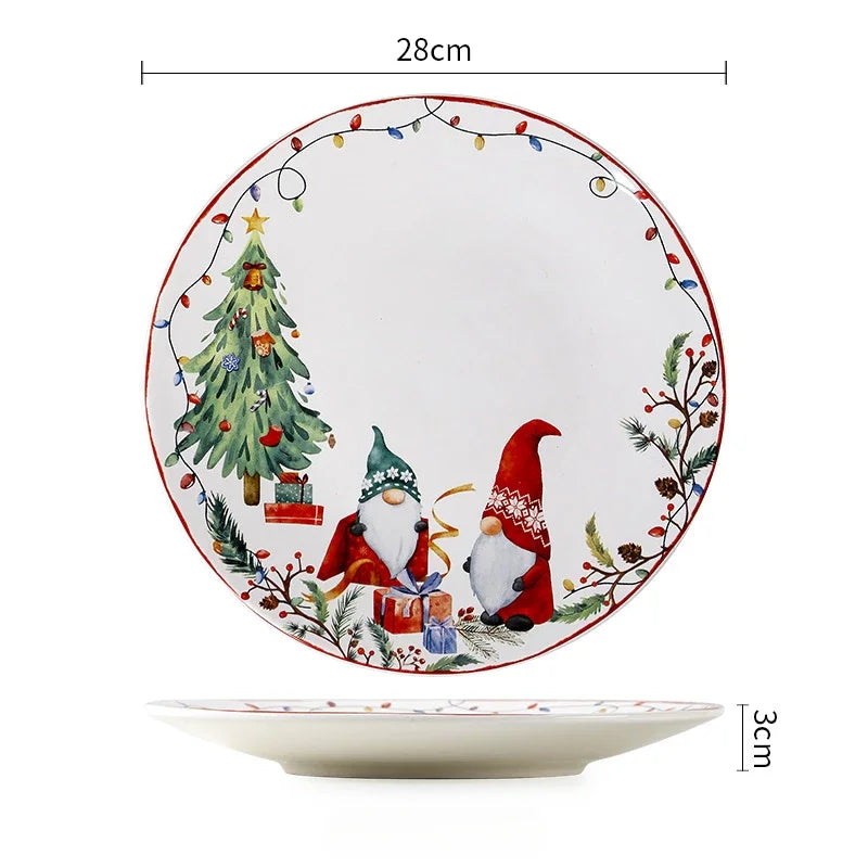 Creative Christmas Ceramic Dinner Plate Santa Claus