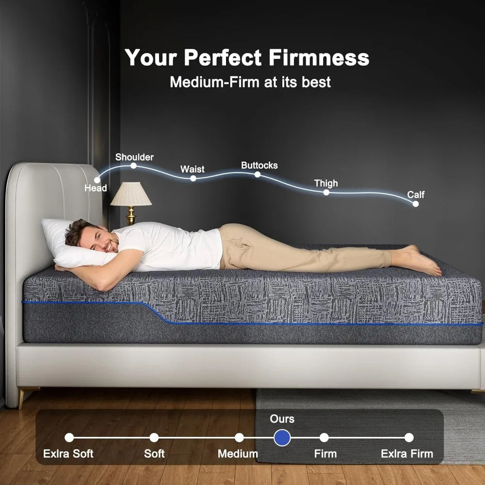 ANGDUO Gel Top Memory Foam Mattress for Bedroom Comfort