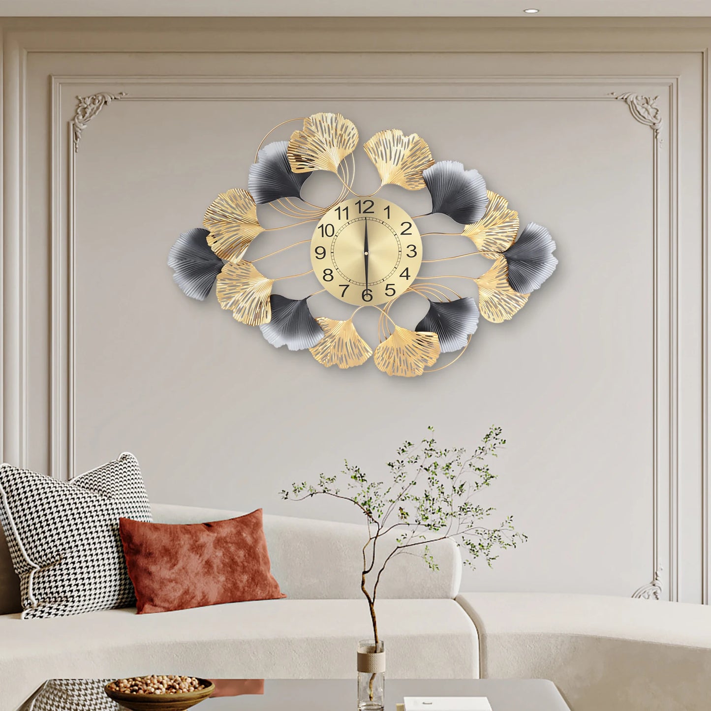 Large Wall Clock for Living Room Decor Modern Wall Clock Creative Luxury Wall Clock Background Wall Art Gold Clock