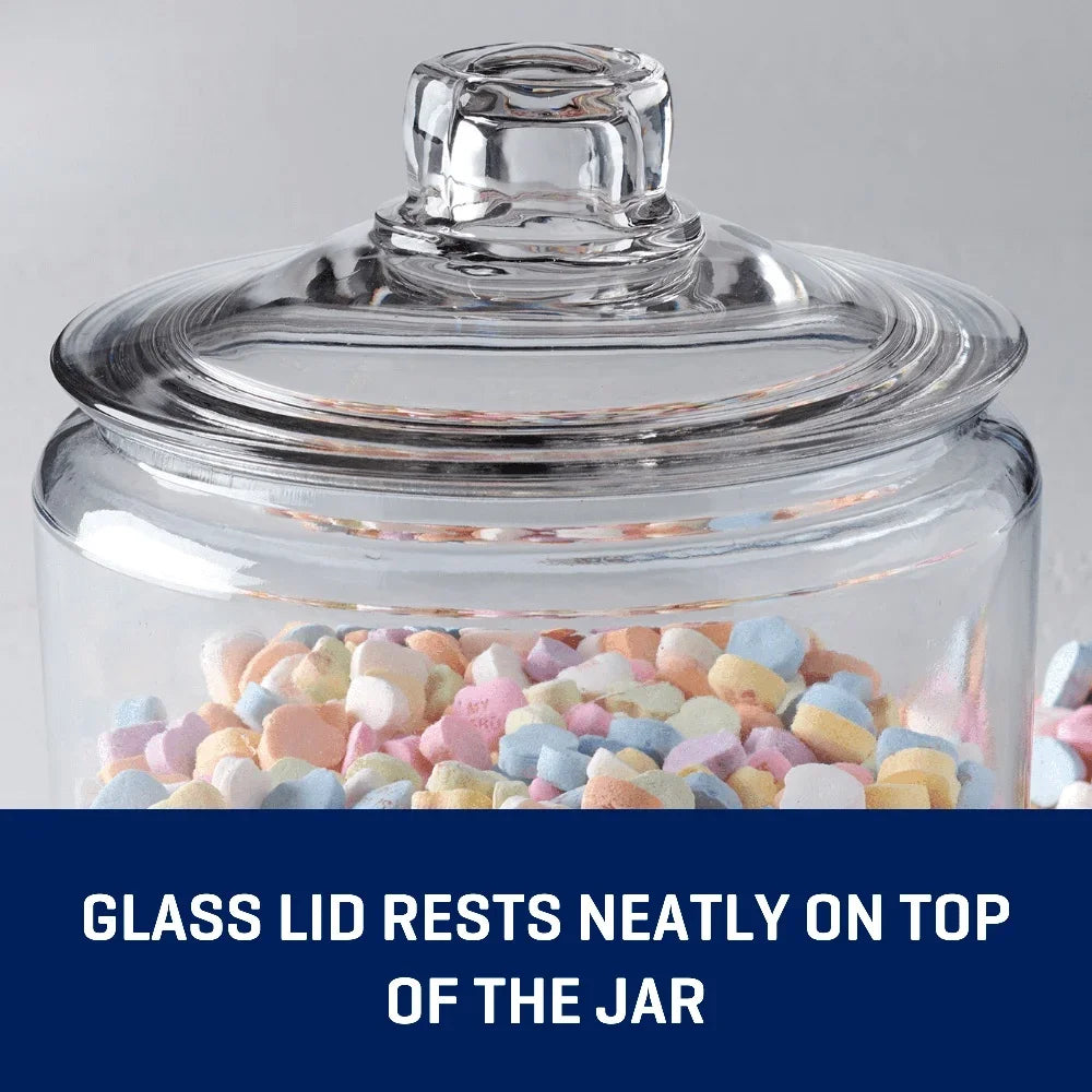 2 Gallon Glass Storage Jar with Lid Wide Mouth Food Container Perfect Dry Goods Candy Cookies Flour Rice Coffee Spices