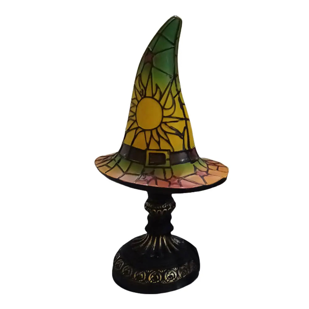 Witch Hat Lamp LED Night Light USB Powered Resin Witch Hat Light Ornament Bedside Lamp for Living Room Home Bedroom Decoration