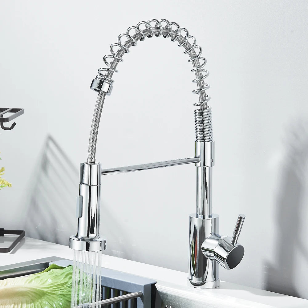 Matte Black Kitchen Faucet Pull Down Sprayer Gourmet Kitchen Faucets Dual Modes Nozzle Flexible Sink Mixer Taps Hot Cold Water