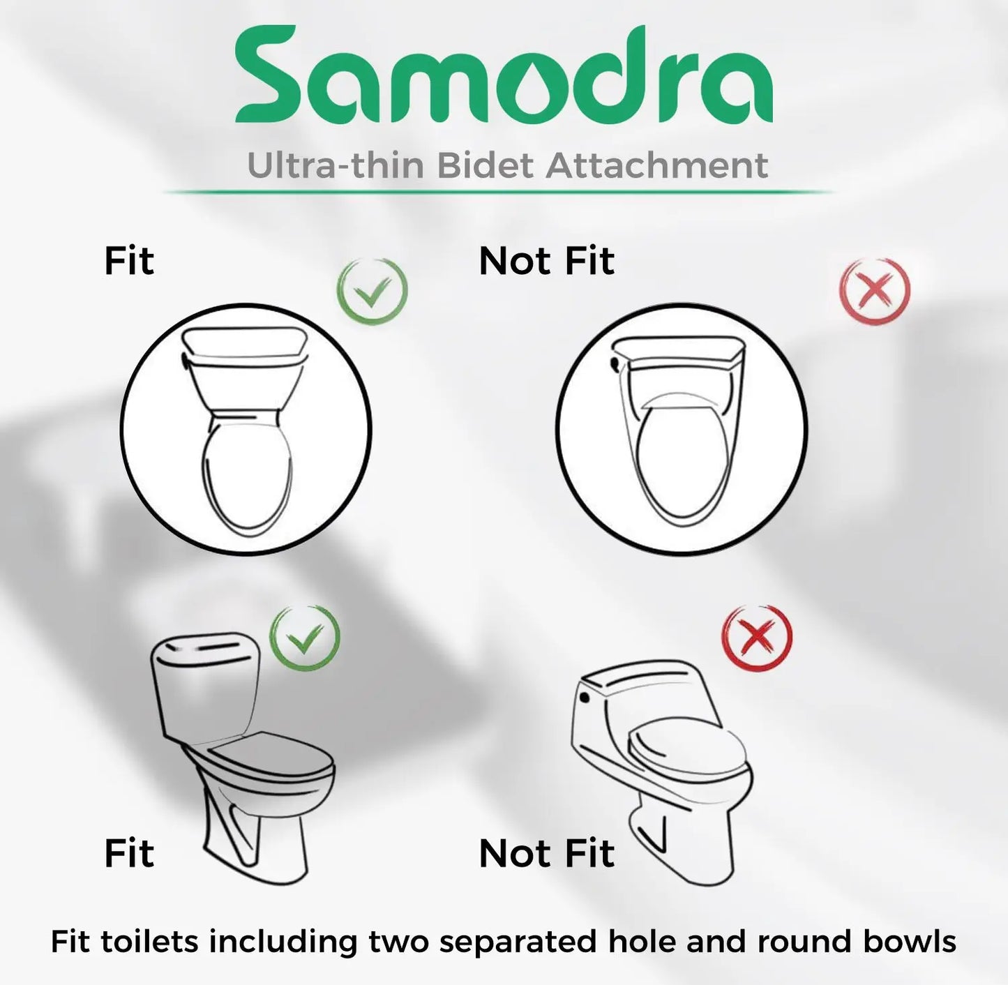 Ultra Thin Bidet Toilet Seat Attachment Dual Nozzles