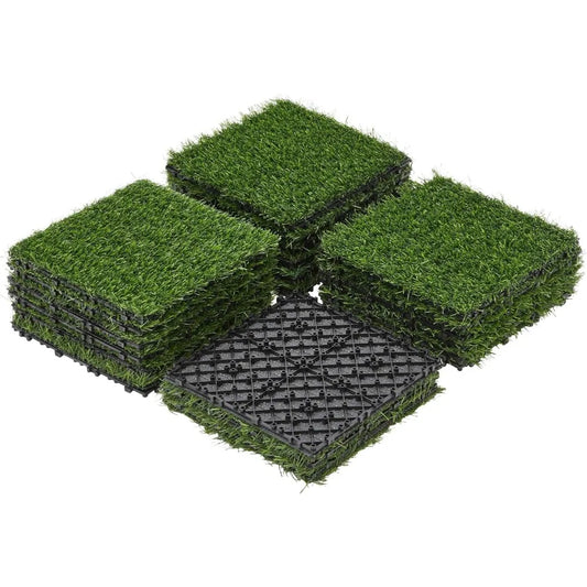 12 "x 12" artificial grass, grass tile interlocking self draining grass, fake grass, grass mat, outdoor, decoration, 27 pieces