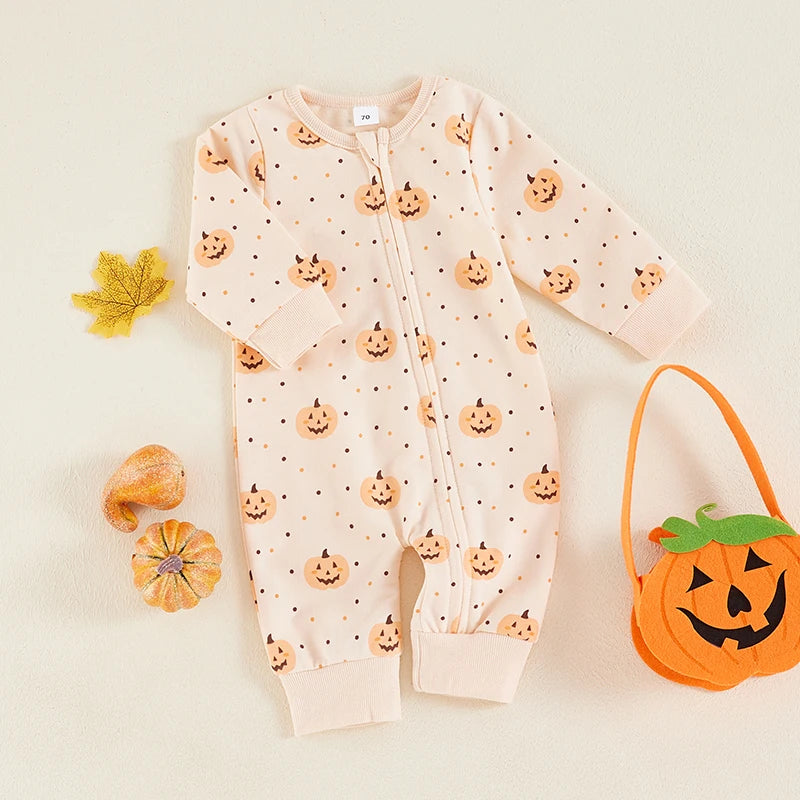 Infant Halloween Costume Long Sleeve Crew Neck Ghost Stripes Print  Toddler Outfit for Newborns