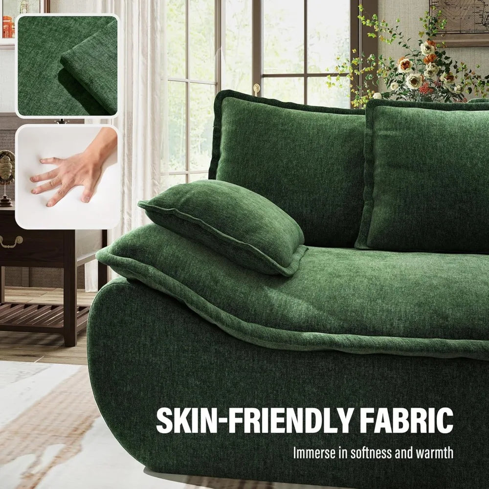 Sofa Couches 2-Seater Modular Sectional Sofa, 89''Comfy Loveseat with Throw, Deep Seat Small Sofa for Small Space