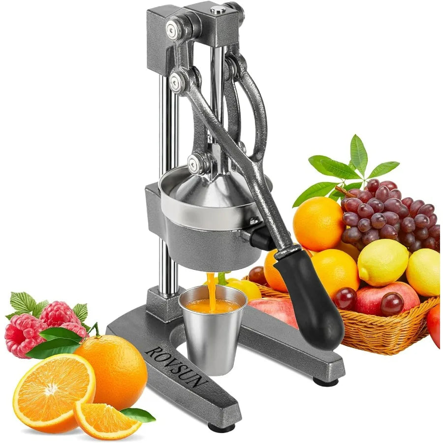 Commercial Grade Citrus Juicer Hand Press Manual Fruit Juicer Juice Squeezer Citrus Orange Lemon Pomegranate Grey