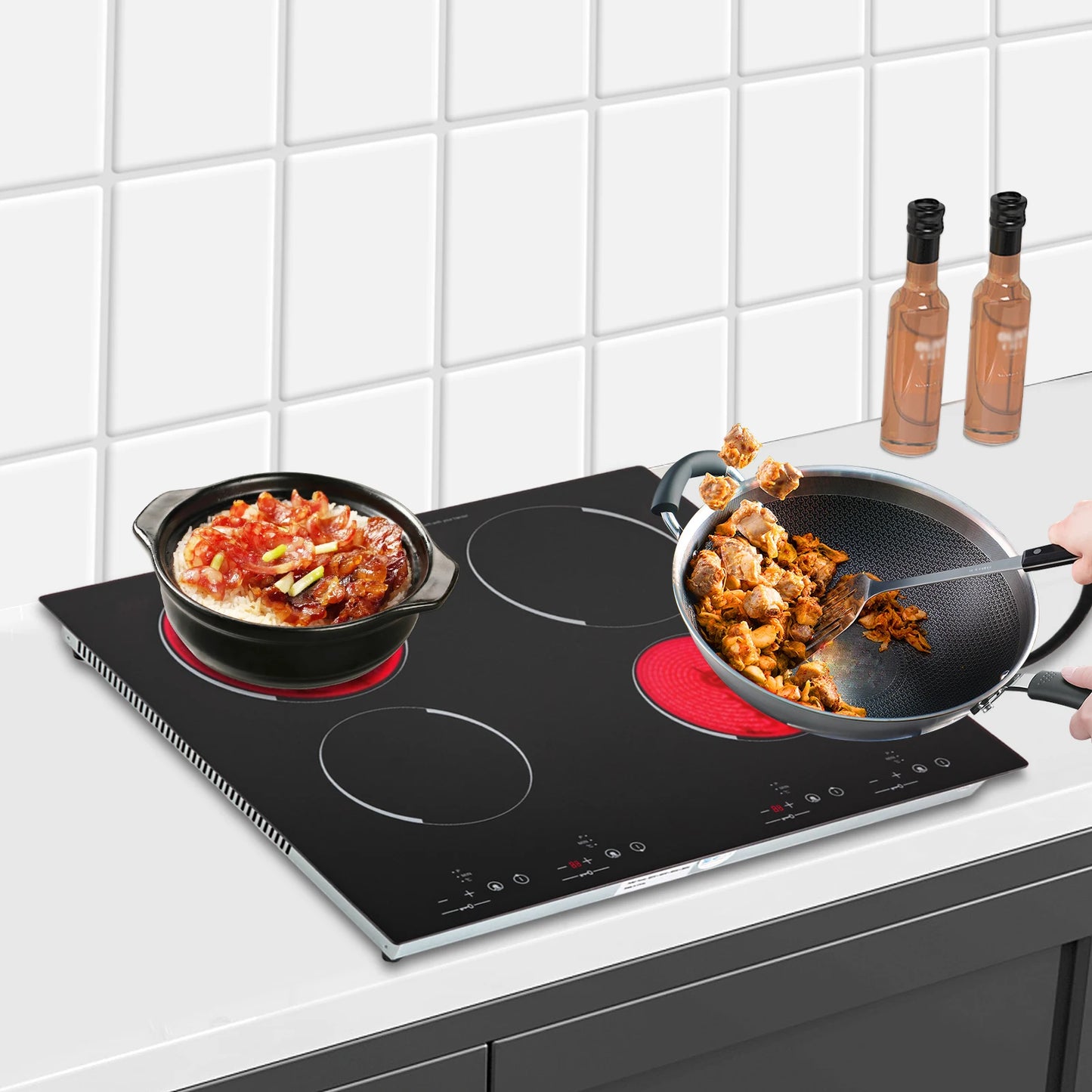 Hign-concerned Electric Ceramic Cooktop 4 Burners 3000W