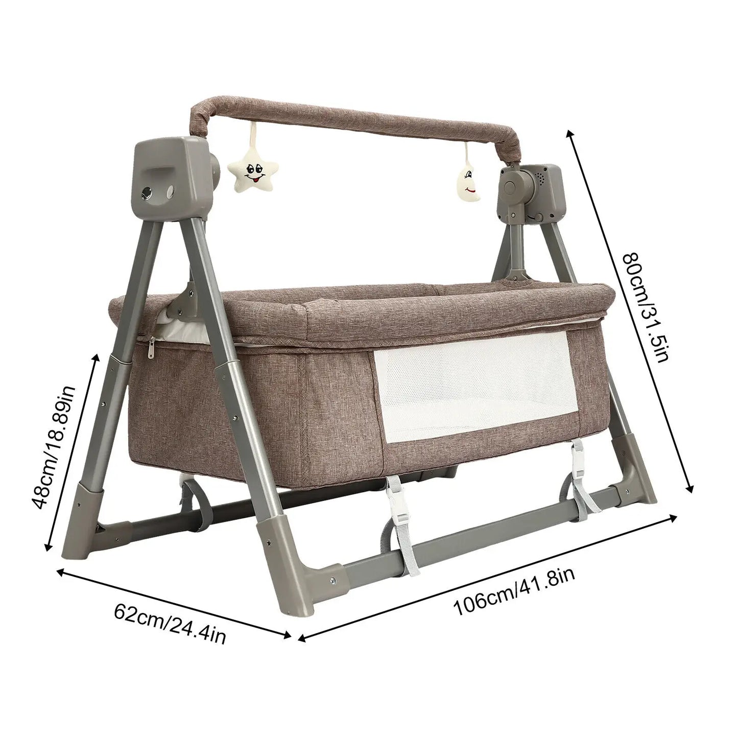 Portable Electric Baby Swing Cradle Bassinet Rocking Crib Infant Bed Cradle