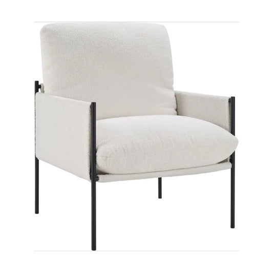 Accent Chair for Living Room,Arm Chair for Bedroom,with Wide Large Plus Size Cushion,Metal Frame,Reading Bedroom Chair