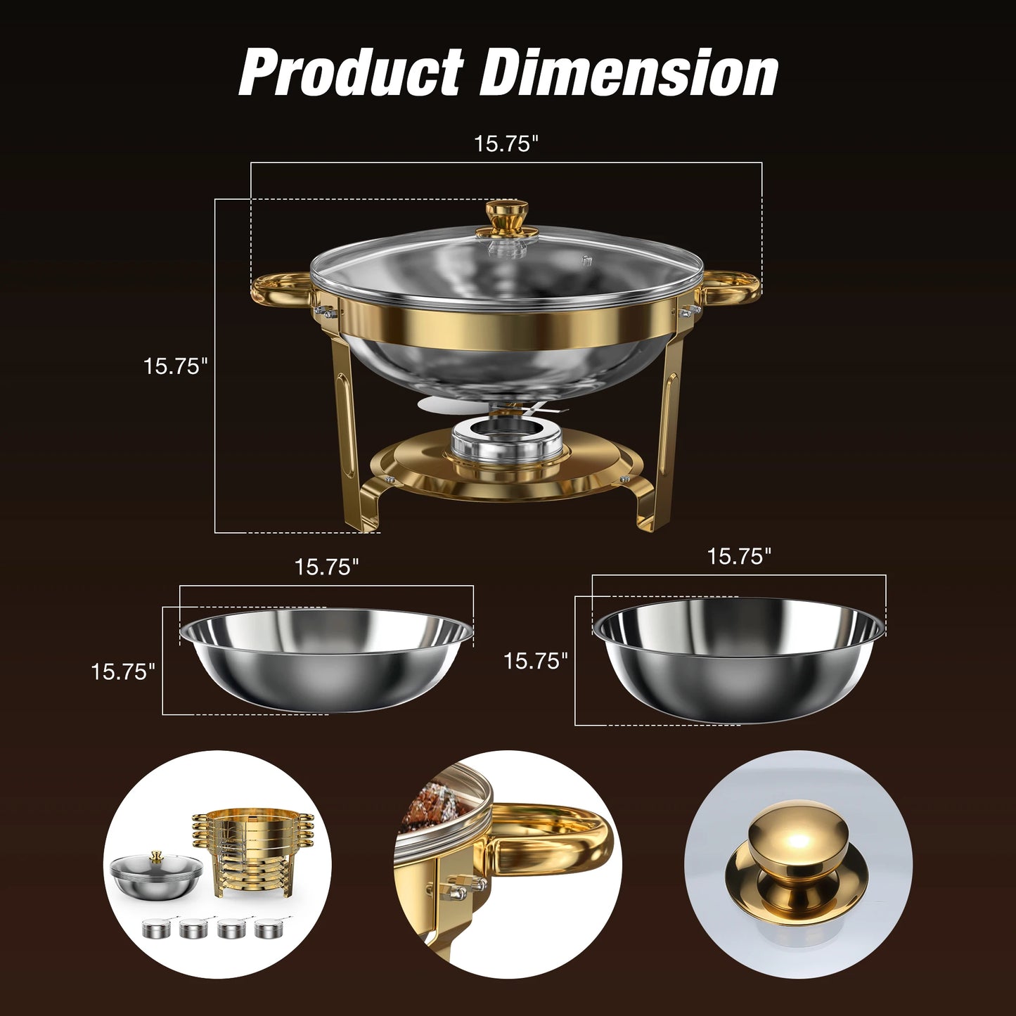 Stainless Steel Buffet Chafing Dishes Set For Home Parties