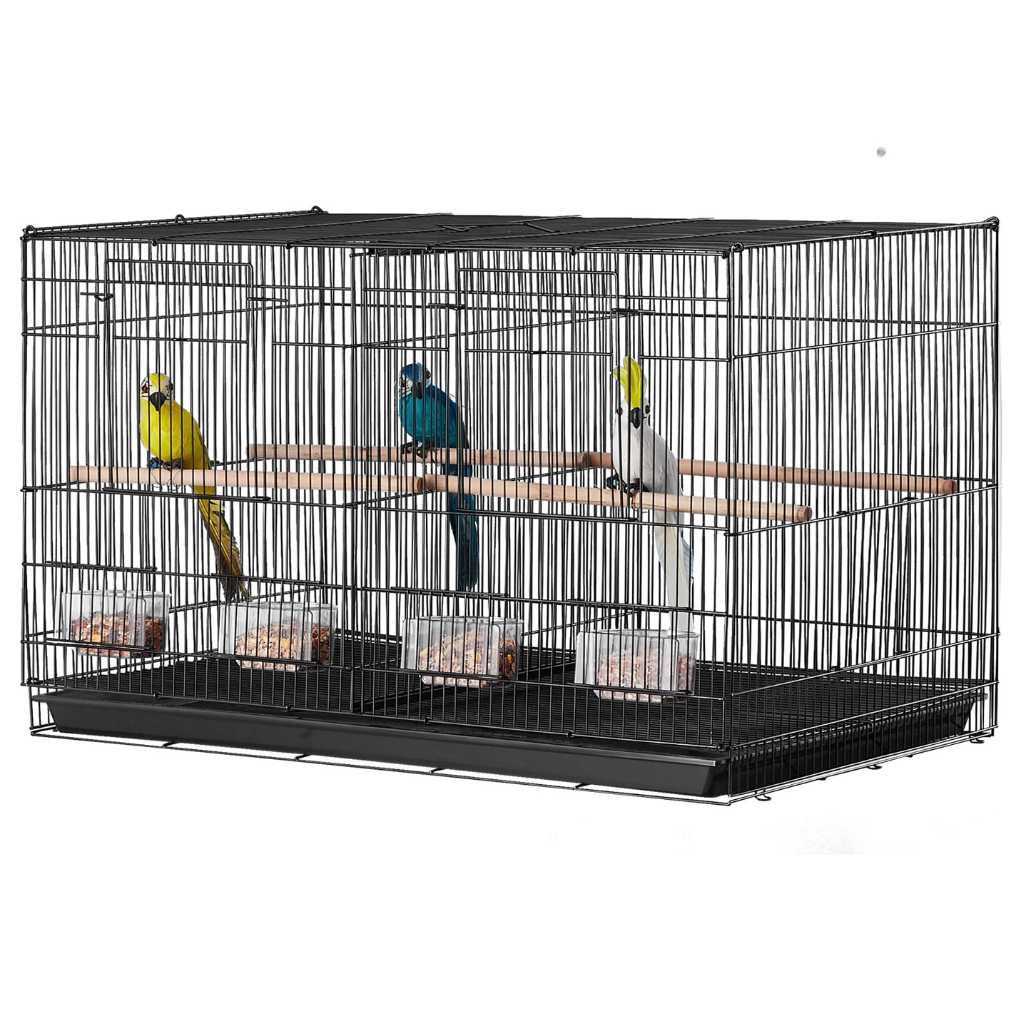SucceBuy Travel Bird Cage With Handle And Stackable Divider