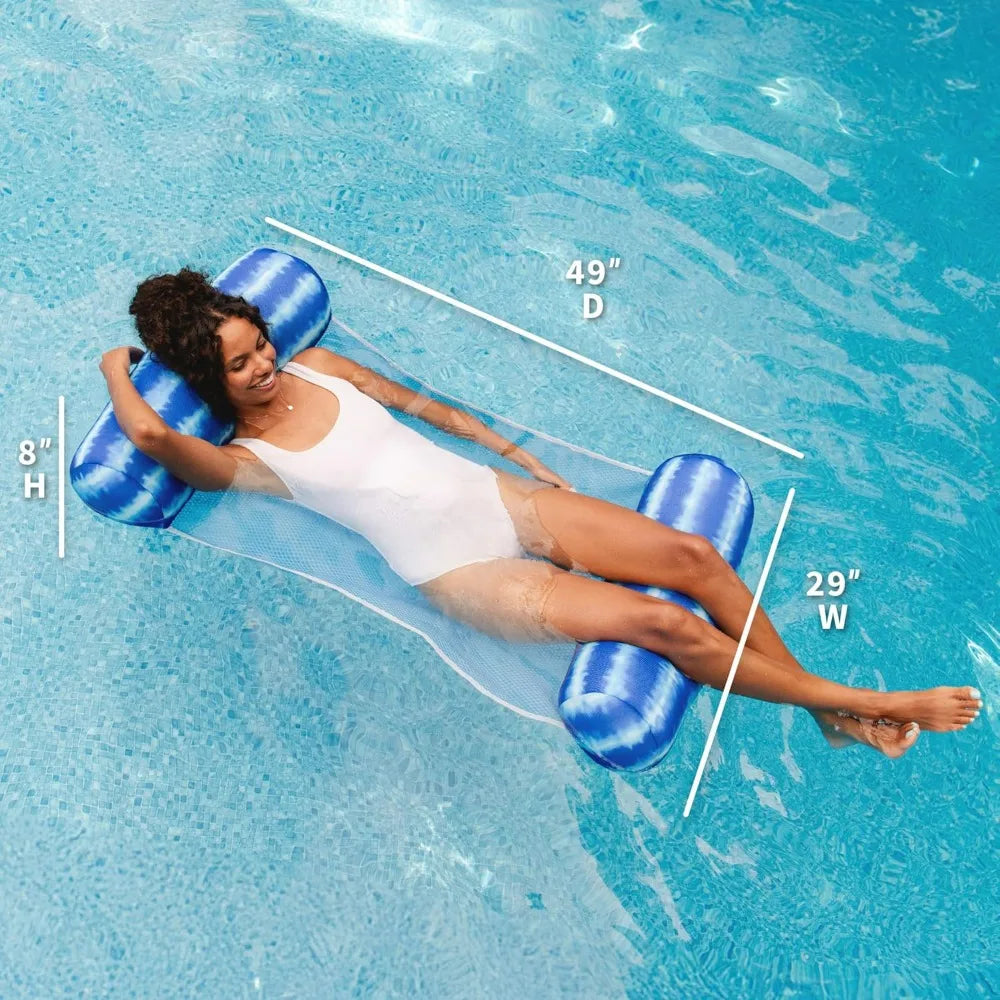 Big Joe Noodle Sling, No Inflation Needed, Pool Float with Armrests, Quick Draining Fabric, Cup Holder
