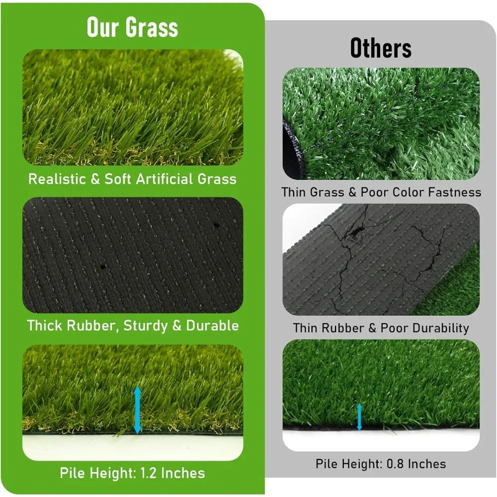 5x8 Ft Realistic Artificial Turf Grass Rug,  Indoor Outdoor Garden Lawn Landscape Patios Decoration, Artificial Lawn