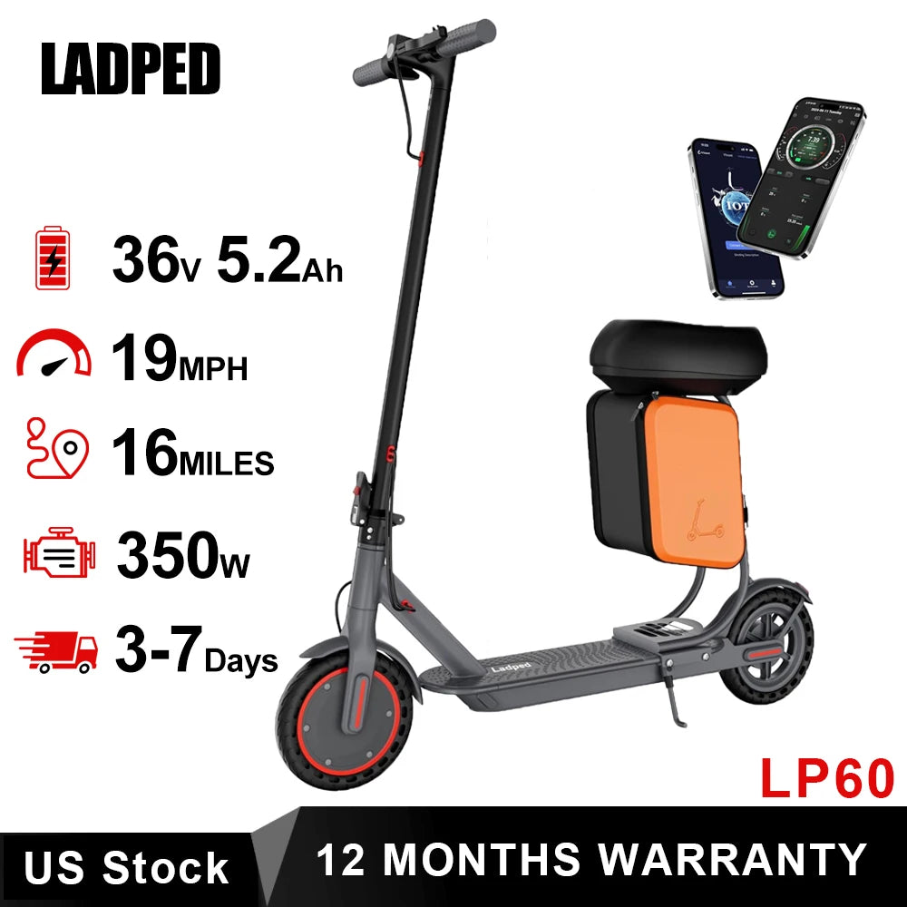 Ladped LP60 Folding Electric Scooter 350W 19mph App Control