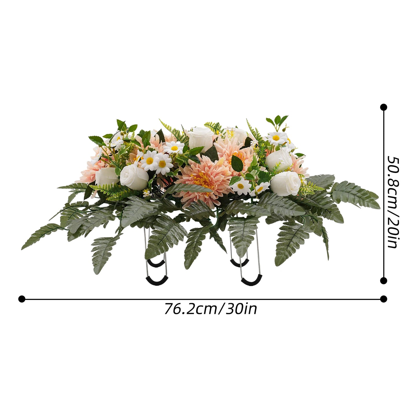 Cemetery Flowers, Sympathy Flowers, Artificial Silk Flowers For Grave, Memorial Flower Arrangements For Decorating Tombs