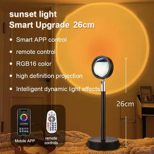 Upgraded Sunset Lamp Projector with APP Control, Endless Color Changing Led Lights, Party Bedroom Room Decor Christmas Gifts