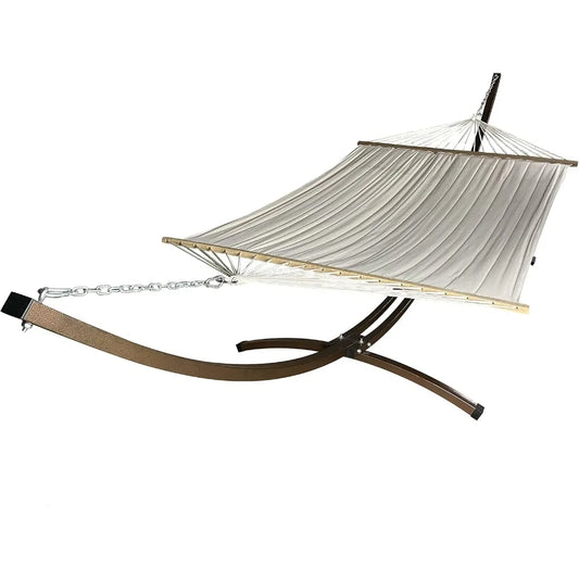 15 Ft Indoor/Outdoor Powder Coated Galvanized Steel Arc Hammock Stand. Strongest Supports Single/Double Hammock Bed