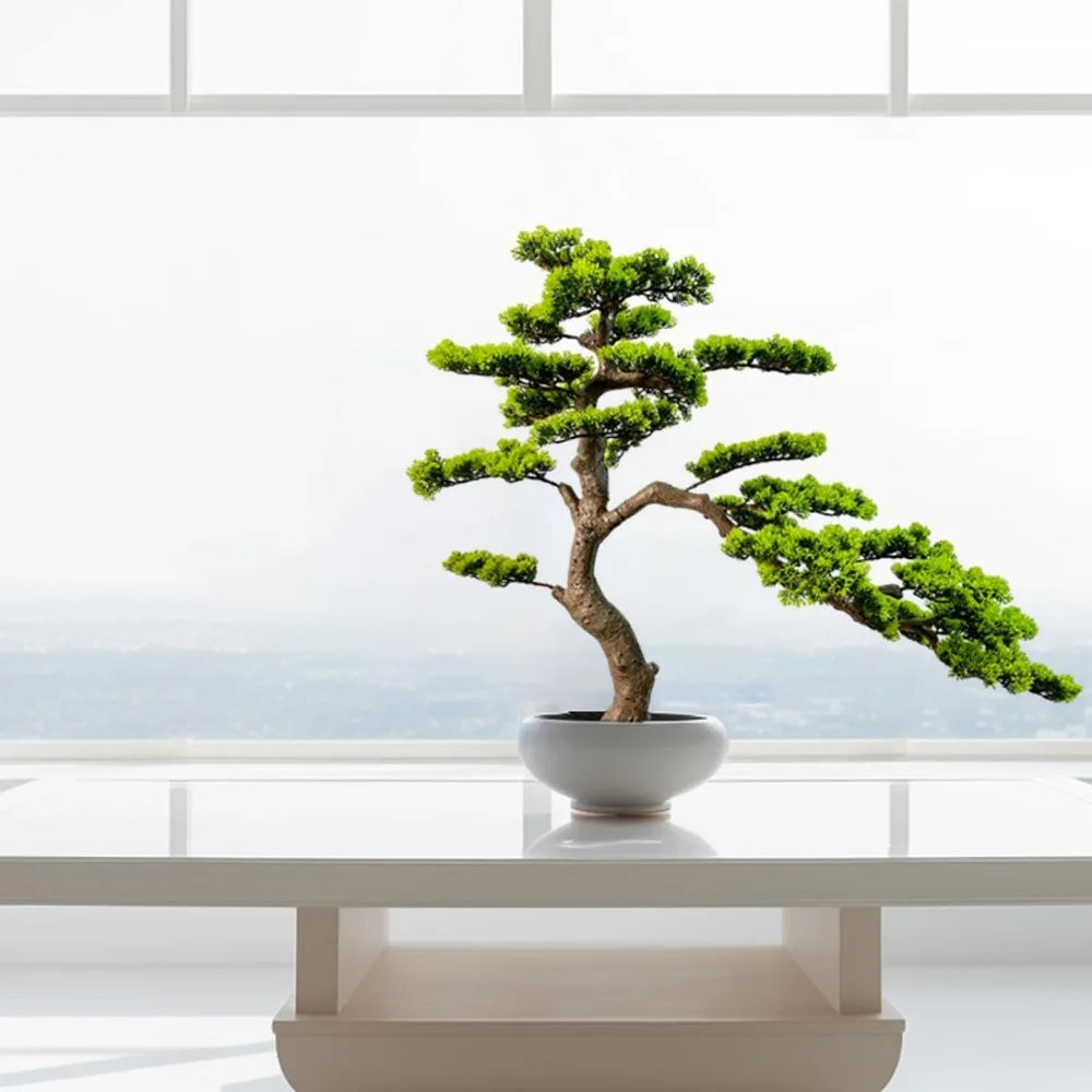 Artificial Juniper Bonsai Tree With Ceramic Pots For Home