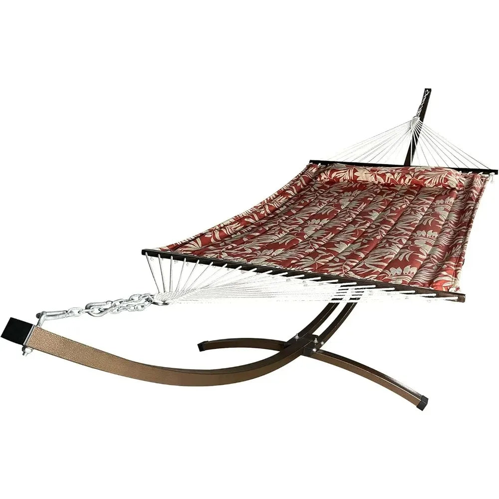 15 Ft Indoor/Outdoor Powder Coated Galvanized Steel Arc Hammock Stand. Strongest Supports Single/Double Hammock Bed