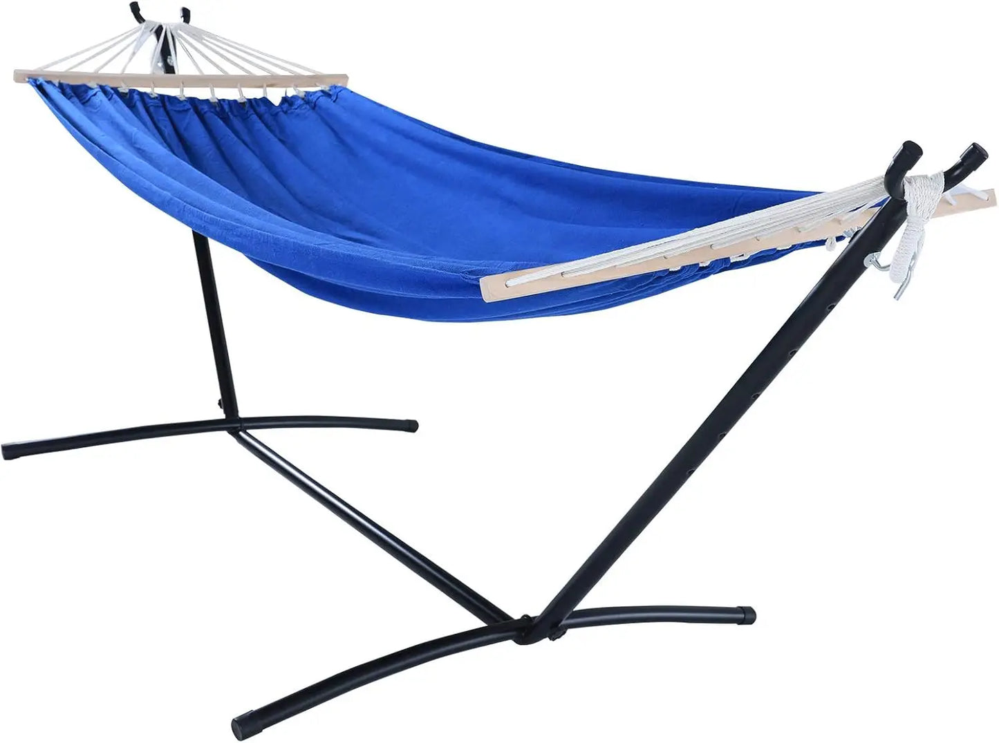 2Person Adjustable Hammock with 10FT Heavy Duty Steel Stand and Spreader Bars550lbs Capacity,Included Portable