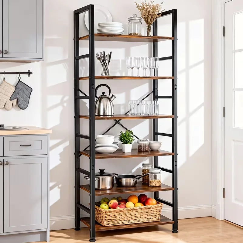 6-Tier Metal Storage Shelving Unit, Freestanding Garage Organizer Rack for Home Office, Utility Shelves with Easy Assembly