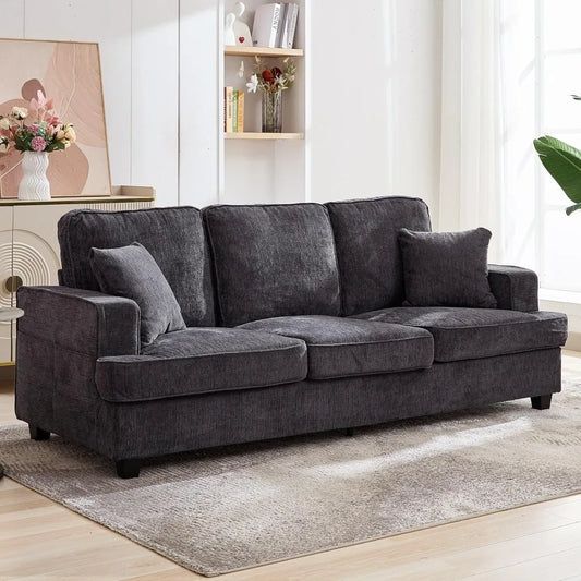 Couches for Living Room, 89 inch Cloud Couch Sofa in Chenile with Extra Comfy Soft Deep Seats, Modern 3 Seater Sofas for Living