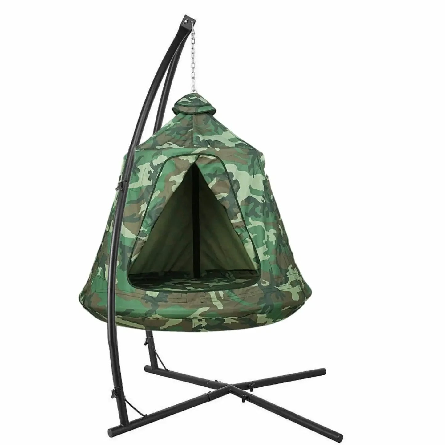 Hanging Hammock X-Stand w/Tree Tent,Play Tent Indoor Metal Swing Chair Stand Outdoor Egg Basket Patio Seat w/Support Stand