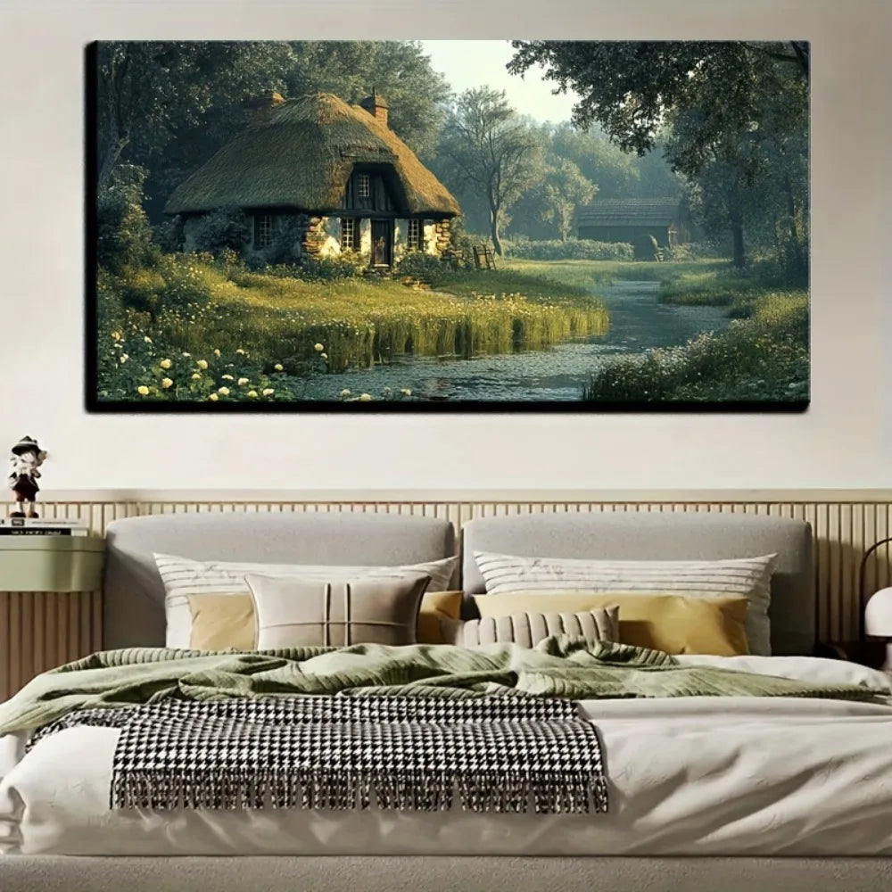 Victorian Style Canvas Art With Pine Frame Wall Decoration