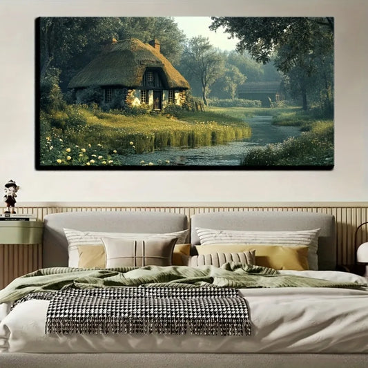 Victorian Style Canvas Art With Pine Frame Wall Decoration